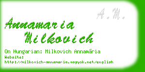 annamaria milkovich business card