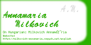 annamaria milkovich business card
